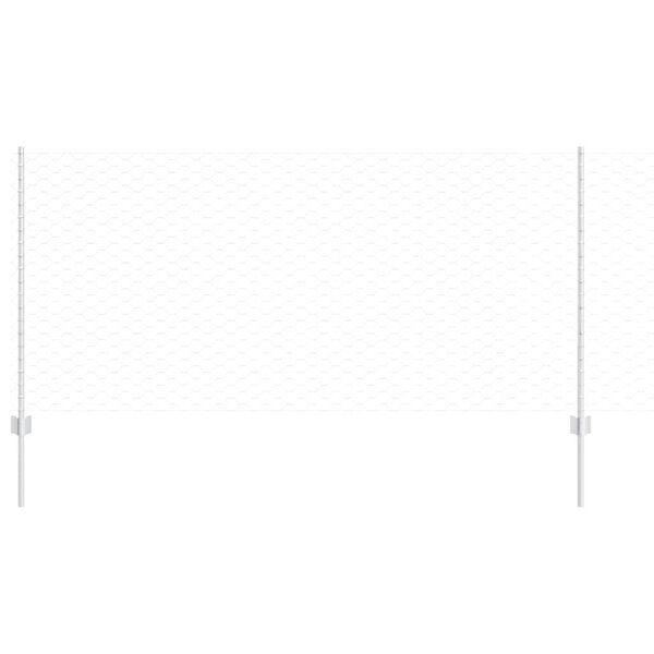 vidaXL Fence with Post Silver 1 x 25 m Steel