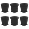 vidaXL Plant Pots 6 pcs Black Plastic