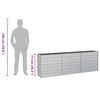 vidaXL Garden Raised Bed 240x40x77 cm Galvanized Steel Silver