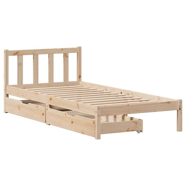 vidaXL Bed Frame without Mattress 90x190 cm Single Solid Wood Pine