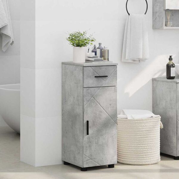 vidaXL Bathroom Cabinet with Drawer Concrete Grey 30 x 35 x 80 cm