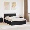 vidaXL Bed Frame with Drawer Black 160 x 200 cm Engineer Wood