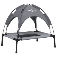 vidaXL Dog Bed with Canopy Anthracite Oxford Fabric and Steel