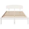 vidaXL Bed Frame with Headboard White 135 x 190 cm Solid Pine Wood