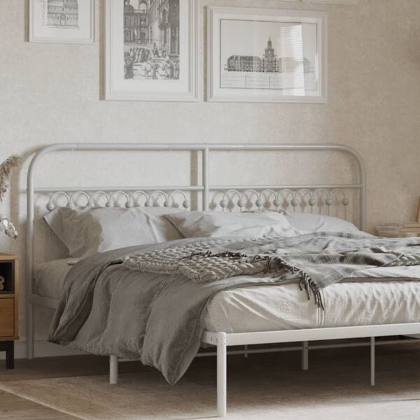 vidaXL Metal Replace Headboard White 180 cm