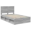 vidaXL Bed Frame Grey Sonoma 120 x 200 cm Solid Pine Wood