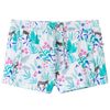 Kids' Shorts with Drawstring Ecru and Dark Mint 128