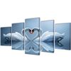 Canvas Wall Print Set Swan 100 x 50 cm