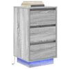vidaXL Bedside Cabinet with LED Lights&nbsp;Grey Sonoma 38x34x65 cm
