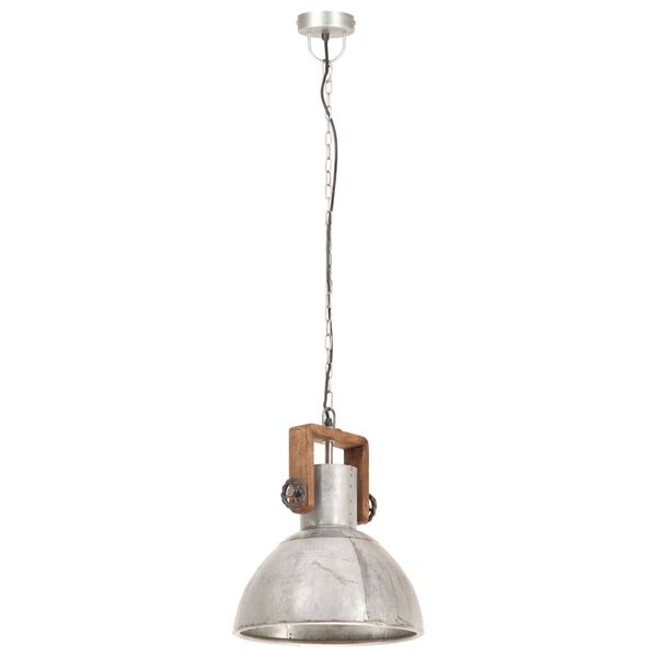 vidaXL Industrial Hanging Lamp 25 W Silver Round 30 cm E27