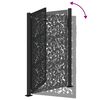 vidaXL Garden Gate Black 100x150 cm Steel Leaf Design