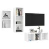 vidaXL 3 Piece TV Cabinet Set High Gloss White Engineered Wood