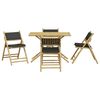vidaXL 5 Piece Folding Bistro set with Dark Grey Cushions Bamboo