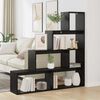 vidaXL Room Divider Bookcase Black Oak 143.5 x 29 x 143.5 cm