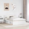 vidaXL Bed Frame with Headboard White 140 x 200 cm Solid Pine Wood