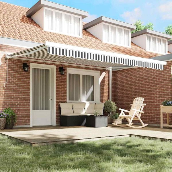 vidaXL Retractable Awning Anthracite and White 4.5x3 m Fabric&Aluminium