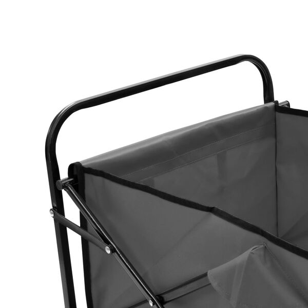 vidaXL Folding Hand Trolley Steel Grey