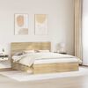 vidaXL Bed Frame with Headboard Sonoma 200 x 200 cm Solid Pine Wood