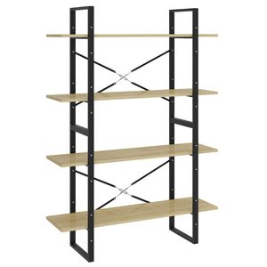 vidaXL 4-Tier Book Cabinet Sonoma Oak 100x30x140 cm Engineered Wood