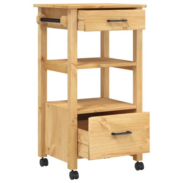 vidaXL Kitchen Trolley MONZA 48x40x88.5 cm Solid Wood Pine