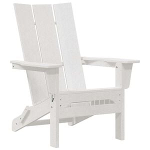 vidaXL Folding Adirondack Chair White 80.5 x 74.5 x 92 cm HDPE