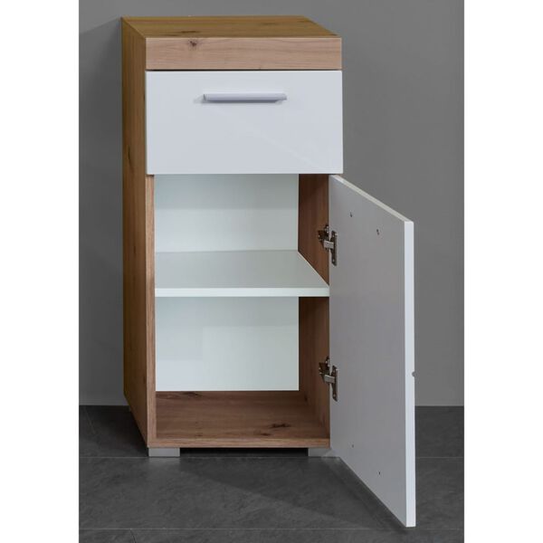 Trendteam Bath Floor Cabinet Amanda White and Knotty Oak