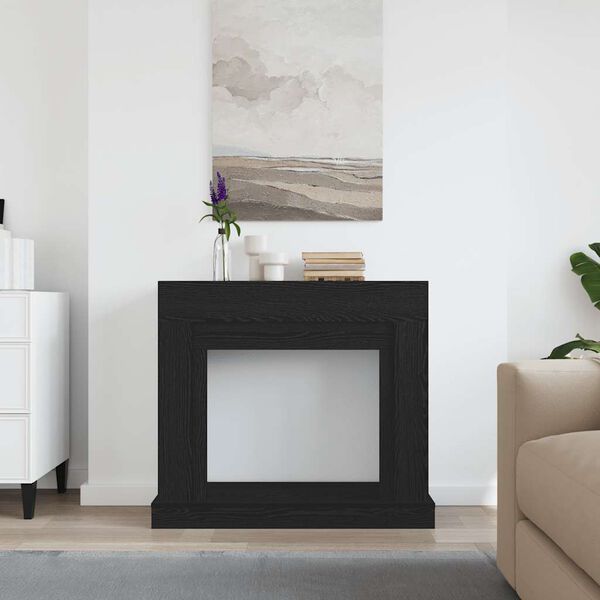 vidaXL Fireplace Surround Black Oak 100x30x87.5 cm Engineered Wood