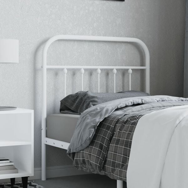 vidaXL Metal Replace Headboard White 80 cm