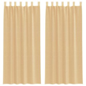 vidaXL Voile Curtains with Rod Pockets 2 pcs Sand