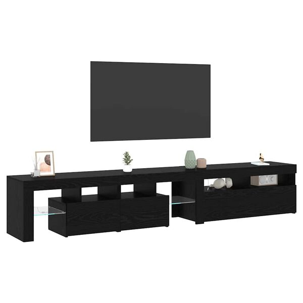 vidaXL TV Cabinet 2 pcs Black Oak 230 x 36.5 x 40 cm Engineered Wood