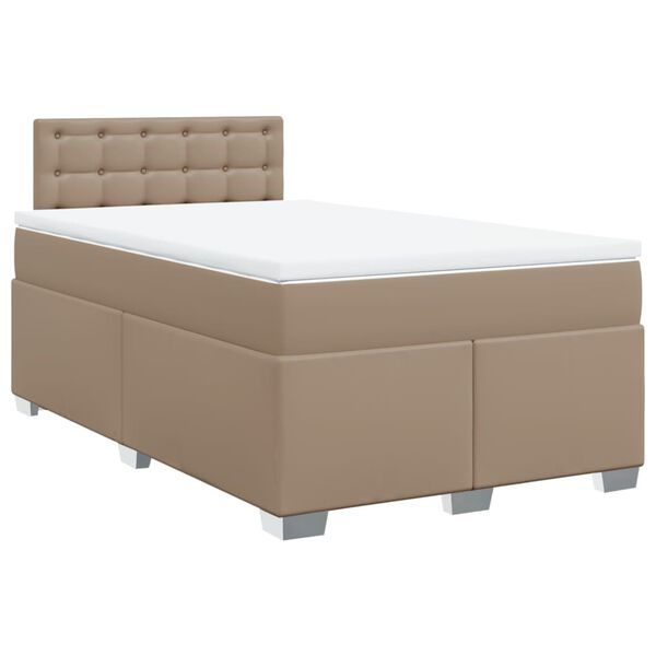 vidaXL Box Spring Bed with Mattress Cappuccino 120x190 cm Faux Leather