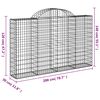vidaXL Arched Gabion Baskets 2 pcs 200x30x120/140 cm Galvanised Iron