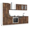 vidaXL 8 Piece Kitchen Cabinet Set Lucca Smoked Oak Engineered Wood