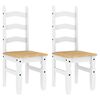 vidaXL 3 Piece Dining Set PANAMA White Solid Wood Pine