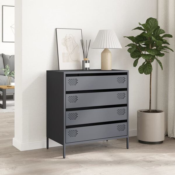 vidaXL Sideboard Anthracite 68x39x73.5 cm Cold-rolled Steel