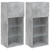 vidaXL 2 Piece TV Cabinet Set with LED Lights Concrete Grey 40,5x30x90 cm
