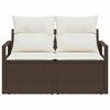 vidaXL Garden Sofa with Cushion 120 x 62 x 69 cm Poly Rattan