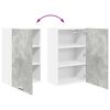 vidaXL Hanging Cabinet Concrete Grey and White 50 x 31 x 80 cm