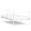 vidaXL Bed Frame without Mattress with Slatted Base White Metal 100x200 cm
