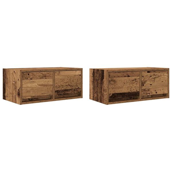 vidaXL TV Cabinets 2 pcs Old Wood 60x31x25.5 cm Engineered Wood