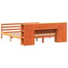 vidaXL Bookcase Bed without Mattress Wax Brown 200x200 cm Solid Wood Pine