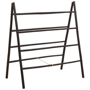 vidaXL Double-Sided Blanket Ladder Black 90 x 50 x 100 cm Bamboo