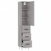 vidaXL Highboard Grey Sonoma 34.5x34x180 cm Engineered Wood