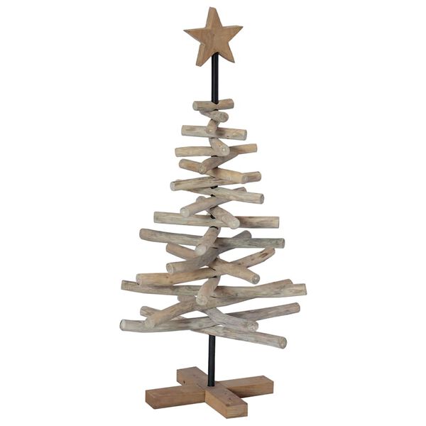 vidaXL Christmas Tree with Stand Brown 90 cm Solid teak wood