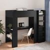 vidaXL Loft Bed Frame with Desk Black Oak 90 x 190 cm Engineered Wood