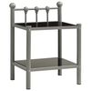 vidaXL Bedside Cabinet | Grey and Black | Glass, Powder-Coated Metal