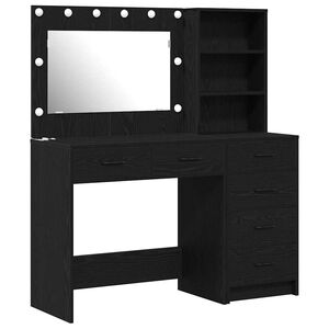 vidaXL Dressing Table 2 pcs Black 78.5 x 41 x 135 cm Engineered Wood