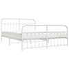 vidaXL Metal Bed Frame without Mattress with Footboard White 160x200cm