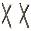 vidaXL Dining Table Legs X-Shaped 2 pcs Natural Steel 70x(72-73) cm Steel