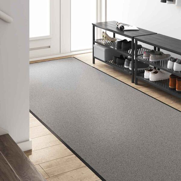 vidaXL Doormat Grey and Black 120 x 350 cm Polypropylene and vinyl